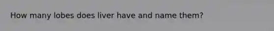 How many lobes does liver have and name them?