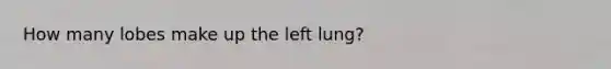 How many lobes make up the left lung?