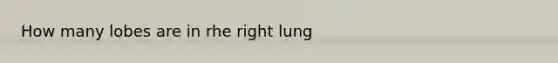 How many lobes are in rhe right lung