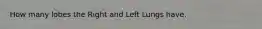 How many lobes the Right and Left Lungs have.