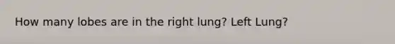 How many lobes are in the right lung? Left Lung?