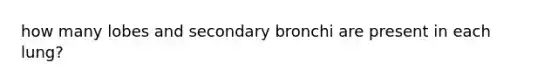 how many lobes and secondary bronchi are present in each lung?