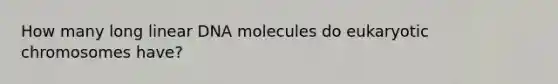 How many long linear DNA molecules do eukaryotic chromosomes have?