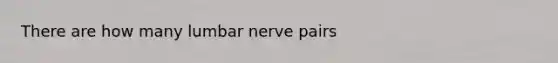 There are how many lumbar nerve pairs