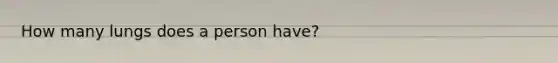 How many lungs does a person have?