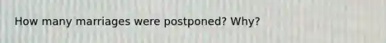 How many marriages were postponed? Why?