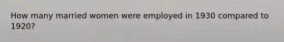 How many married women were employed in 1930 compared to 1920?