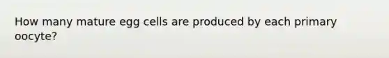 How many mature egg cells are produced by each primary oocyte?