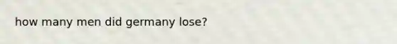 how many men did germany lose?