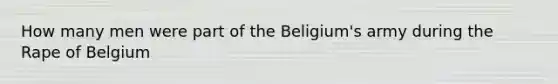 How many men were part of the Beligium's army during the Rape of Belgium