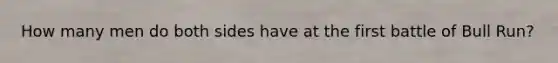How many men do both sides have at the first battle of Bull Run?