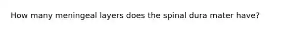 How many meningeal layers does the spinal dura mater have?