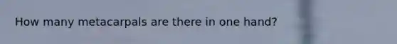 How many metacarpals are there in one hand?