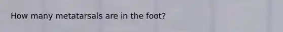 How many metatarsals are in the foot?