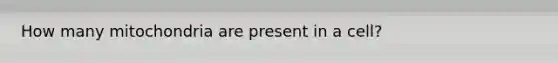 How many mitochondria are present in a cell?