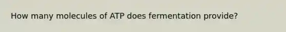 How many molecules of ATP does fermentation provide?