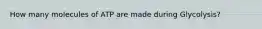 How many molecules of ATP are made during Glycolysis?
