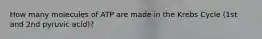 How many molecules of ATP are made in the Krebs Cycle (1st and 2nd pyruvic acid)?