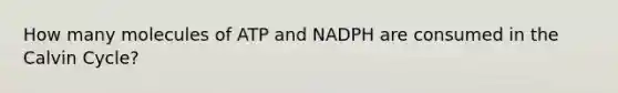 How many molecules of ATP and NADPH are consumed in the Calvin Cycle?