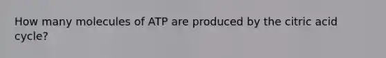 How many molecules of ATP are produced by the citric acid cycle?