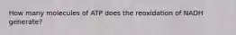 How many molecules of ATP does the reoxidation of NADH generate?