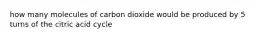 how many molecules of carbon dioxide would be produced by 5 turns of the citric acid cycle