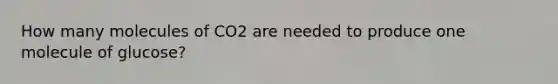 How many molecules of CO2 are needed to produce one molecule of glucose?