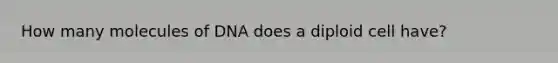 How many molecules of DNA does a diploid cell have?