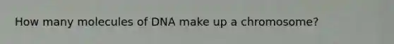 How many molecules of DNA make up a chromosome?