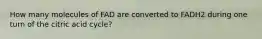 How many molecules of FAD are converted to FADH2 during one turn of the citric acid cycle?