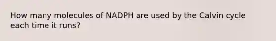 How many molecules of NADPH are used by the Calvin cycle each time it runs?