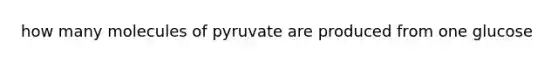how many molecules of pyruvate are produced from one glucose