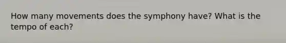 How many movements does the symphony have? What is the tempo of each?