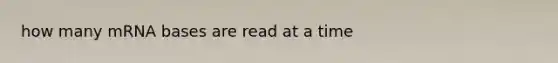 how many mRNA bases are read at a time