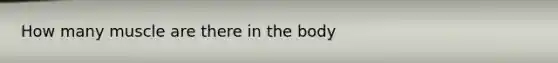 How many muscle are there in the body