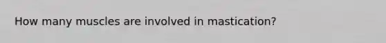 How many muscles are involved in mastication?