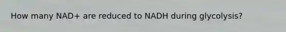 How many NAD+ are reduced to NADH during glycolysis?