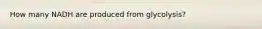 How many NADH are produced from glycolysis?