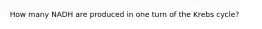 How many NADH are produced in one turn of the Krebs cycle?