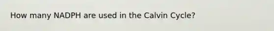 How many NADPH are used in the Calvin Cycle?