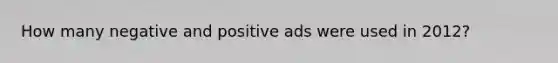 How many negative and positive ads were used in 2012?