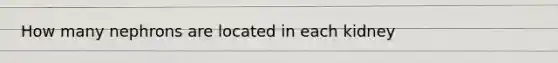 How many nephrons are located in each kidney