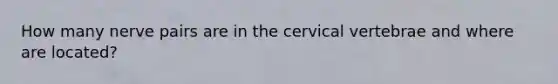 How many nerve pairs are in the cervical vertebrae and where are located?