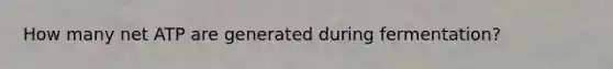 How many net ATP are generated during fermentation?