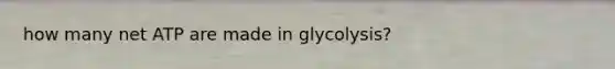 how many net ATP are made in glycolysis?