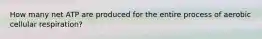 How many net ATP are produced for the entire process of aerobic cellular respiration?