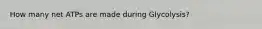 How many net ATPs are made during Glycolysis?