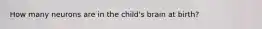 How many neurons are in the child's brain at birth?