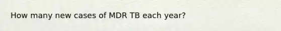 How many new cases of MDR TB each year?