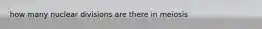 how many nuclear divisions are there in meiosis
